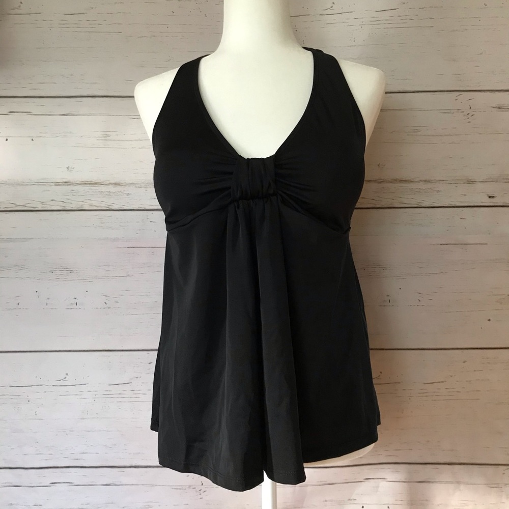 Black halter tankini top